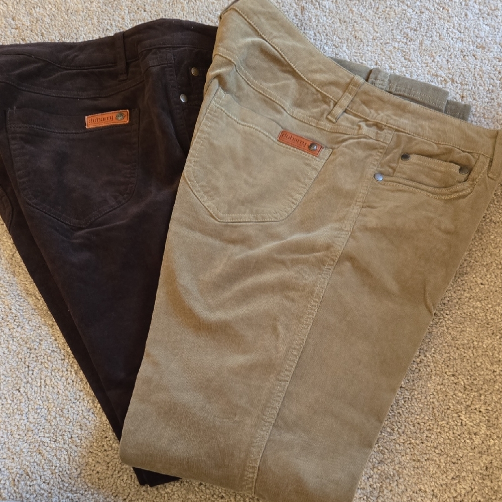 Dubarry Of Ireland Corduroy Pants - Black and Light Tan. Size 16 UK.